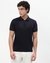 Cotton Slim Fit Mercerized Solid Navy Polo Tshirt