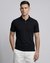 Cotton Slim Fit Liquid Finish All Over Print Navy Polo Tshirt