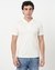 Cotton Slim Fit Mercerized Jacquard White Polo Tshirt
