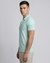Cotton Slim Fit Liquid Finish Solid Polo Blue Tshirt