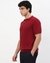 Cotton Stretch Slim Fit Jacquard Flat knit Red Polo Tshirt