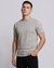 Cotton Mercerized Relaxed Fit Crew Neck Flock Print Grey Tshirt