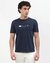 Cotton Slim Fit Solid Crew Neck Navy Tshirt