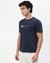 Cotton Slim Fit Solid Crew Neck Navy Tshirt