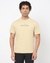 Cotton Relaxed Fit Solid Crew Neck Off-White Tshirt