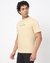 Cotton Relaxed Fit Solid Crew Neck Off-White Tshirt