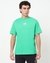 Cotton Realxed Fit Crew Neck Graphic Green Tshirt