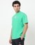 Cotton Realxed Fit Crew Neck Graphic Green Tshirt