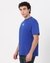Cotton Realxed Fit Crew Neck Graphic Blue Tshirt