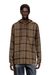 Brown Hooded shirt in check flannel with logo