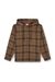 Brown Hooded shirt in check flannel with logo