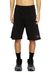 Black Regular Fit Fleece shorts with metallic Oval D