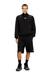Black Regular Fit Fleece shorts with metallic Oval D