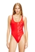 Red Swimsuit with logo print