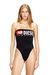 Black Strapless swimsuit with Diesel Denim Division logo