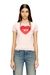 Pink Slim Fit T-shirt with heart print and studs