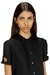 Black Fluid shirt dress with biker details