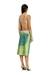 Silver Open-back apron dress in coloured satin denim