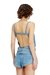 Blue Open-Back Top In Satin Denim
