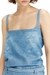 Blue Open-Back Top In Satin Denim