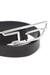 Black 3cm leather belt with D-logo buckle