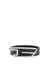 Black 3cm leather belt with D-logo buckle