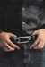 Black 3cm leather belt with D-logo buckle