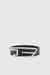 Black 3cm leather belt with D-logo buckle