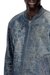 Blue Regular Fit Bomber jacket in treated leather