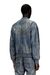 Blue Regular Fit Bomber jacket in treated leather