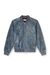 Blue Regular Fit Bomber jacket in treated leather