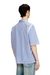 Blue Regular Fit Poplin short-sleeve shirt with pinstripes