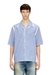 Blue Regular Fit Poplin short-sleeve shirt with pinstripes