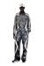 Black & White Printed viscose shirt with front zip closure