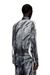 Black & White Printed viscose shirt with front zip closure