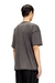 Dark Grey T-shirt with appliqué logo and raw edge