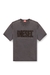 Dark Grey T-shirt with appliqué logo and raw edge