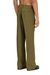Olive Linen-blend pants with wide leg