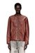 Brown Leather biker jacket with archival logo