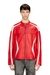 Red Regular Fit Colour-block leather biker jacket