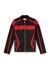 Black Regular Fit Biker-style jacket in colour-block canvas
