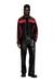 Black Regular Fit Biker-style jacket in colour-block canvas