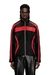 Black Regular Fit Biker-style jacket in colour-block canvas