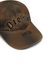 Brown Cotton twill baseball cap with lived-in effect