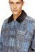 Blue Jacket in graphic bouclé denim