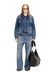 Blue Denim trucker jacket with contrast leather trims
