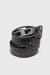 Black 4 cm braided leather belt