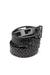 Black 4 cm braided leather belt