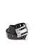 Black 3.4 cm leather belt with all-over eyelets