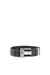 Black 3.4 cm leather belt with all-over eyelets